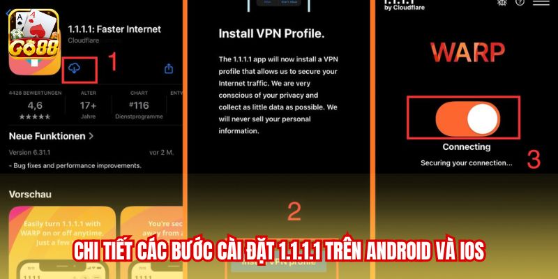 Chi tiết các bước cài đặt 1.1.1.1 trên Android và IOS